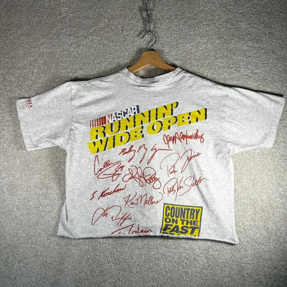 Vintage 90s single stitch NASCAR cropped pocket tee shirt tshirt